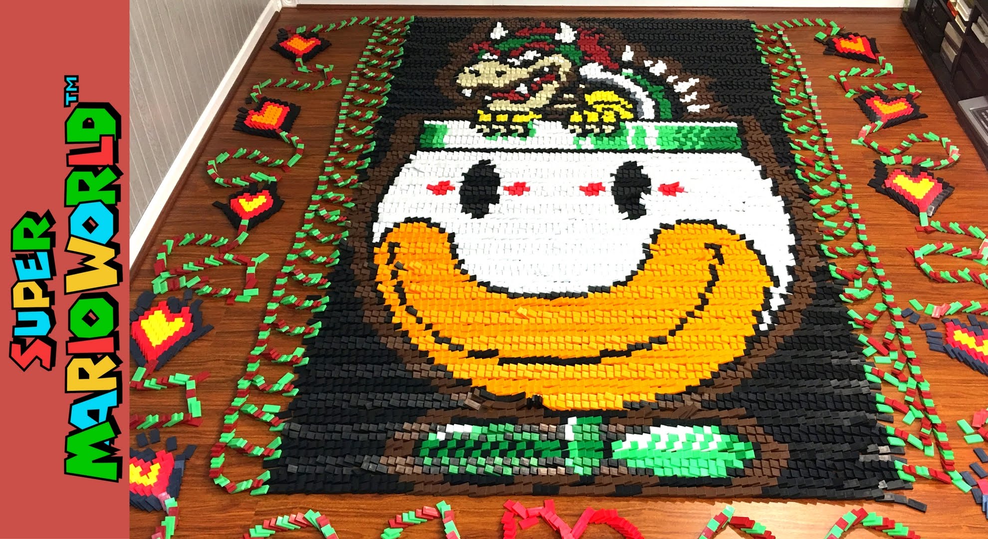 Super Mario World construido con 81032 Dominos