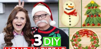 Tres recetas de pizzas temáticas navideñas preparadas por Rosanna y su Papá Tres recetas de pizzas temáticas navideñas preparadas por Rosanna y su Papá