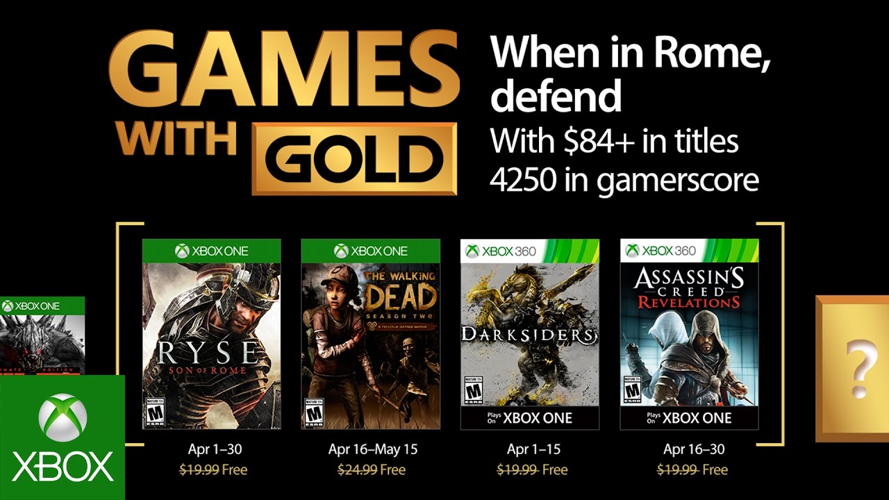 Games with Gold para abril de 2017
