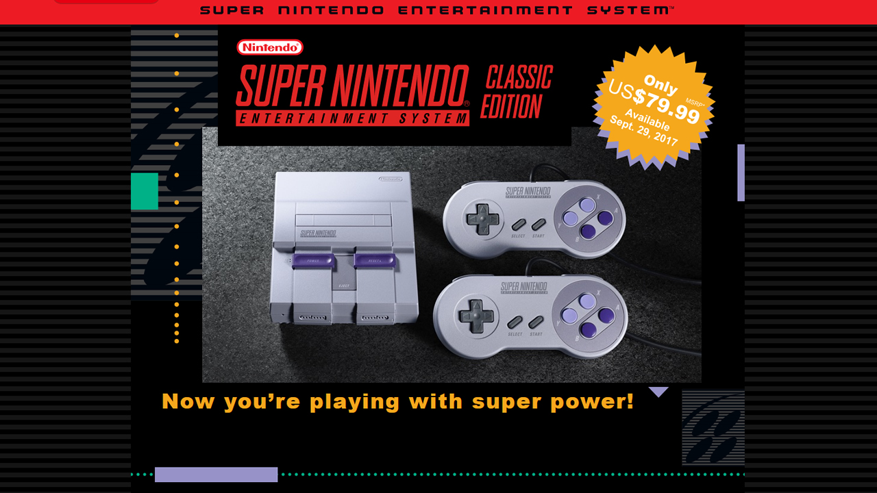 Super Nintendo Mini saldrá el 29 de setiembre