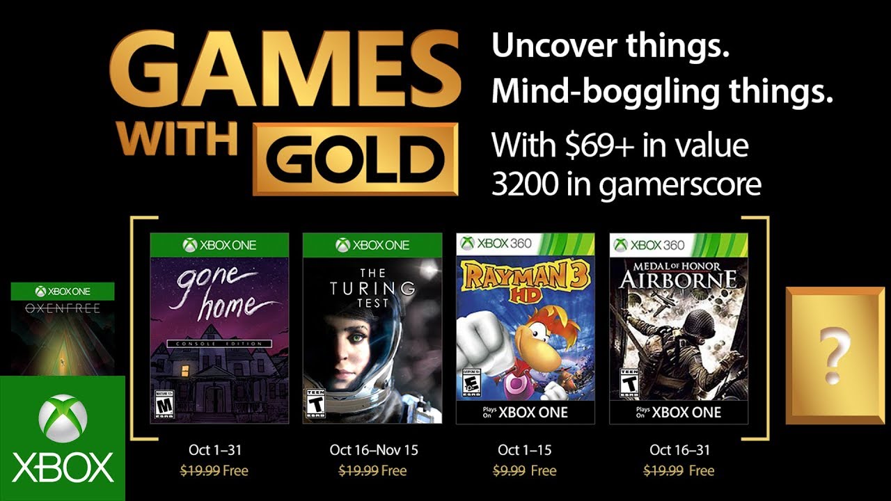 Games with Gold para octubre de 2017