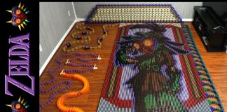 The Legend of Zelda Majoras Mask construido con 67507 dominós The Legend of Zelda Majoras Mask construido con 67507 dominós