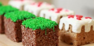 Bocadillos de Rice Krispy inspirados en Minecraft Bocadillos de Rice Krispy inspirados en Minecraft