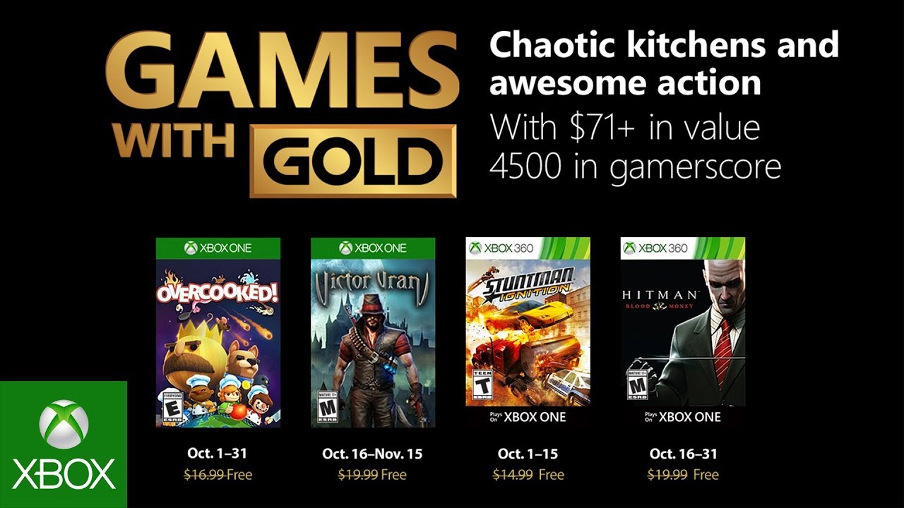 Games with Gold para octubre de 2018
