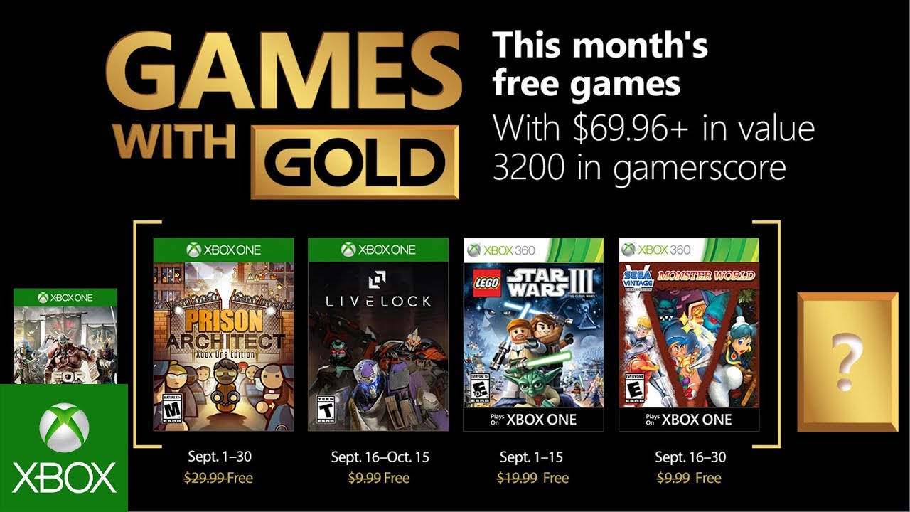 Games with Gold para setiembre de 2018