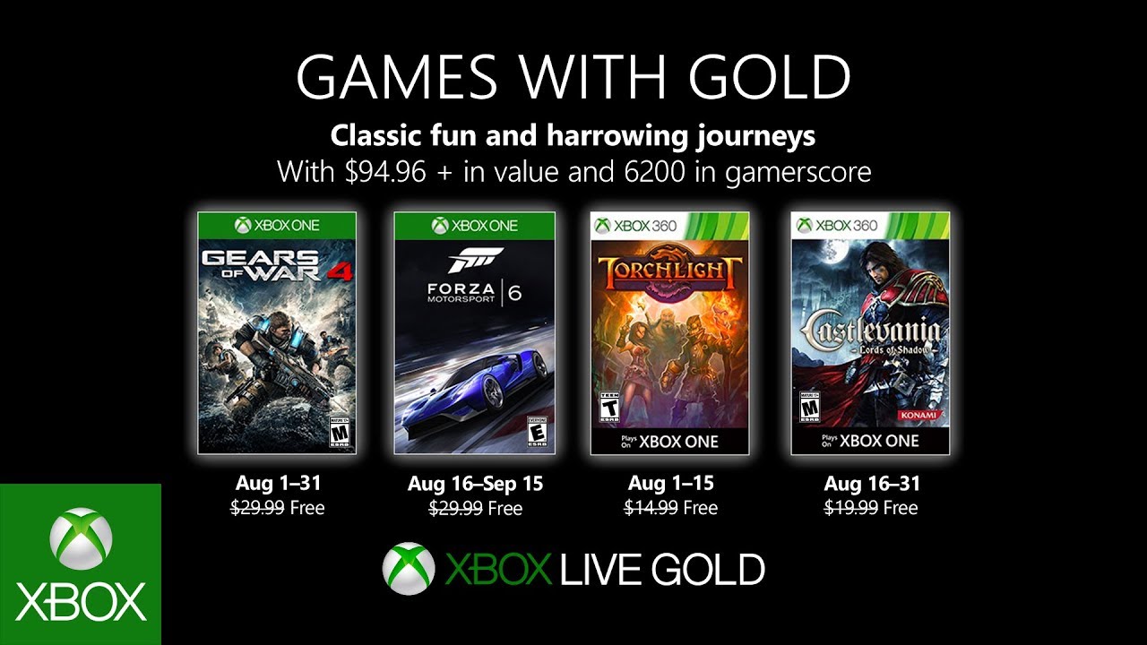 Games with Gold para Agosto de 2019