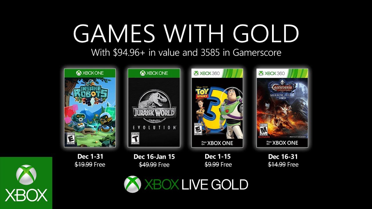 Games with Gold para Diciembre de 2019