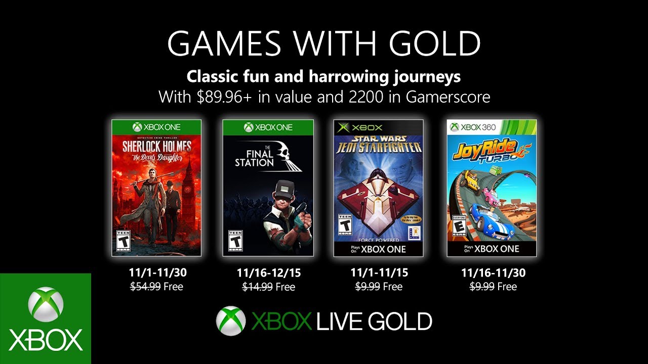 Games with Gold para Noviembre de 2019