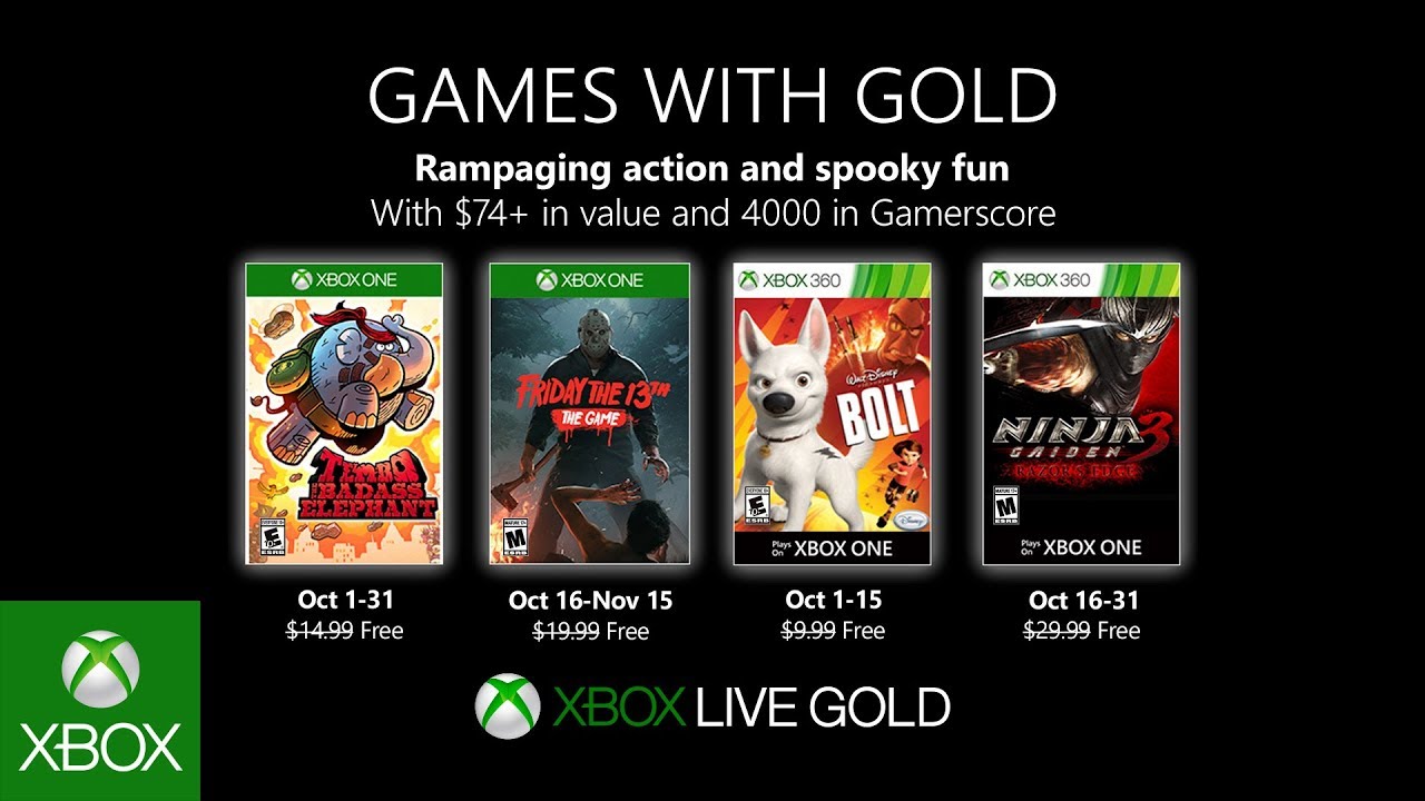 Games with Gold para Octubre de 2019