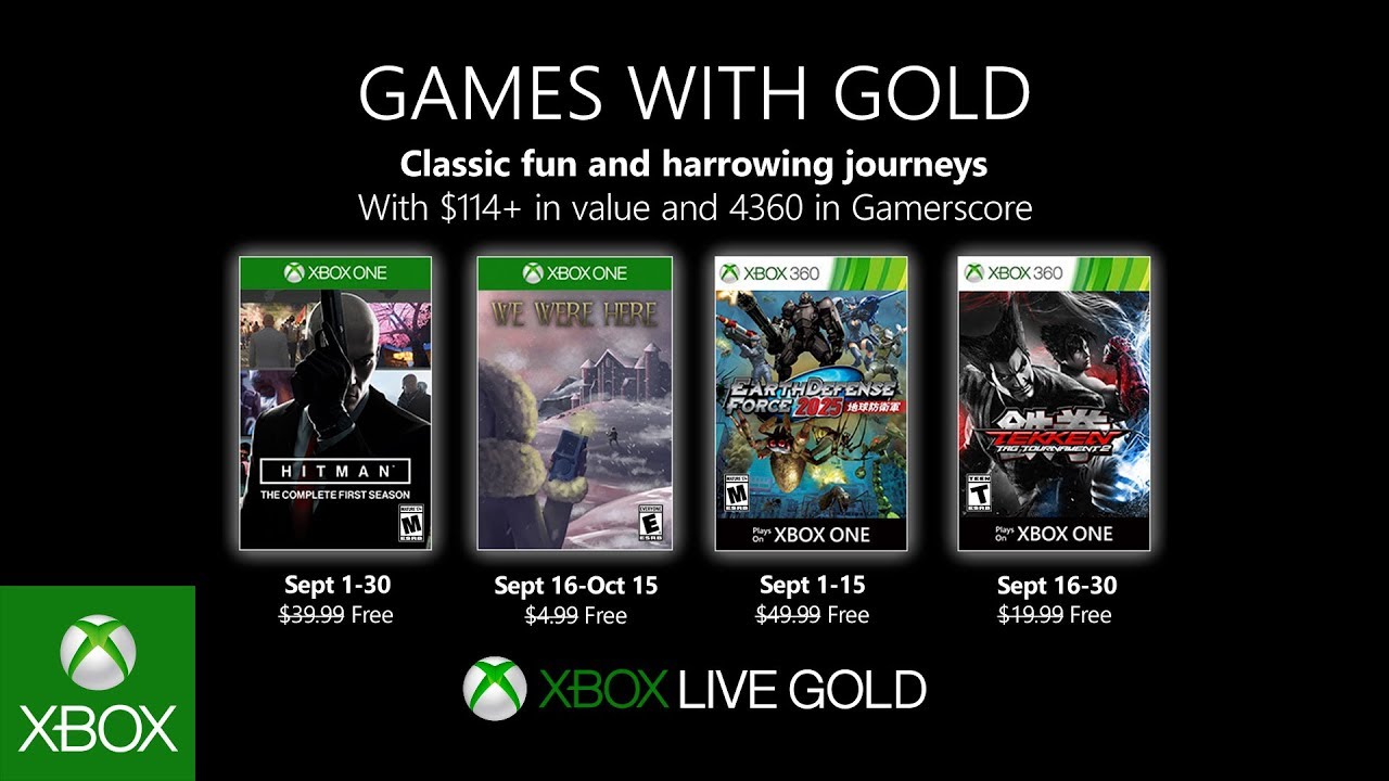 Games with Gold para Setiembre de 2019