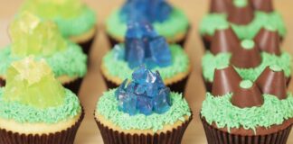 Cupcakes de los minerales de Starcraft Cupcakes de los minerales de Starcraft
