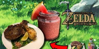 Carne salada y Smoothie de sandia de Zelda Breath of The Wild Carne salada y Smoothie de sandia de Zelda Breath of The Wild