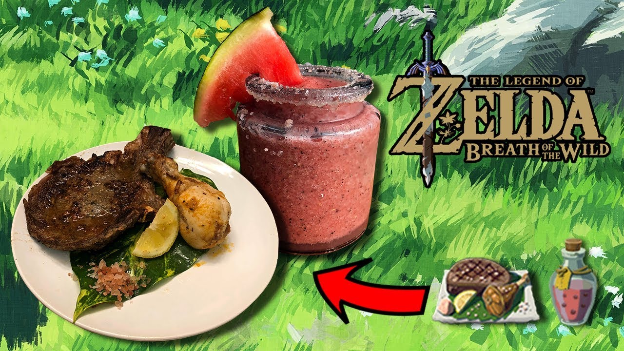 Carne salada y Smoothie de sandia de Zelda Breath of The Wild