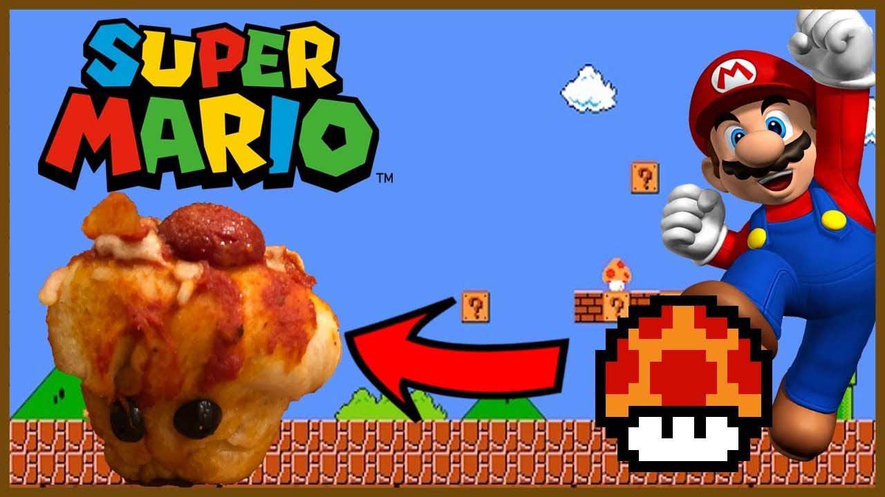 Muffins de pizza con hongos al estilo Super Mario
