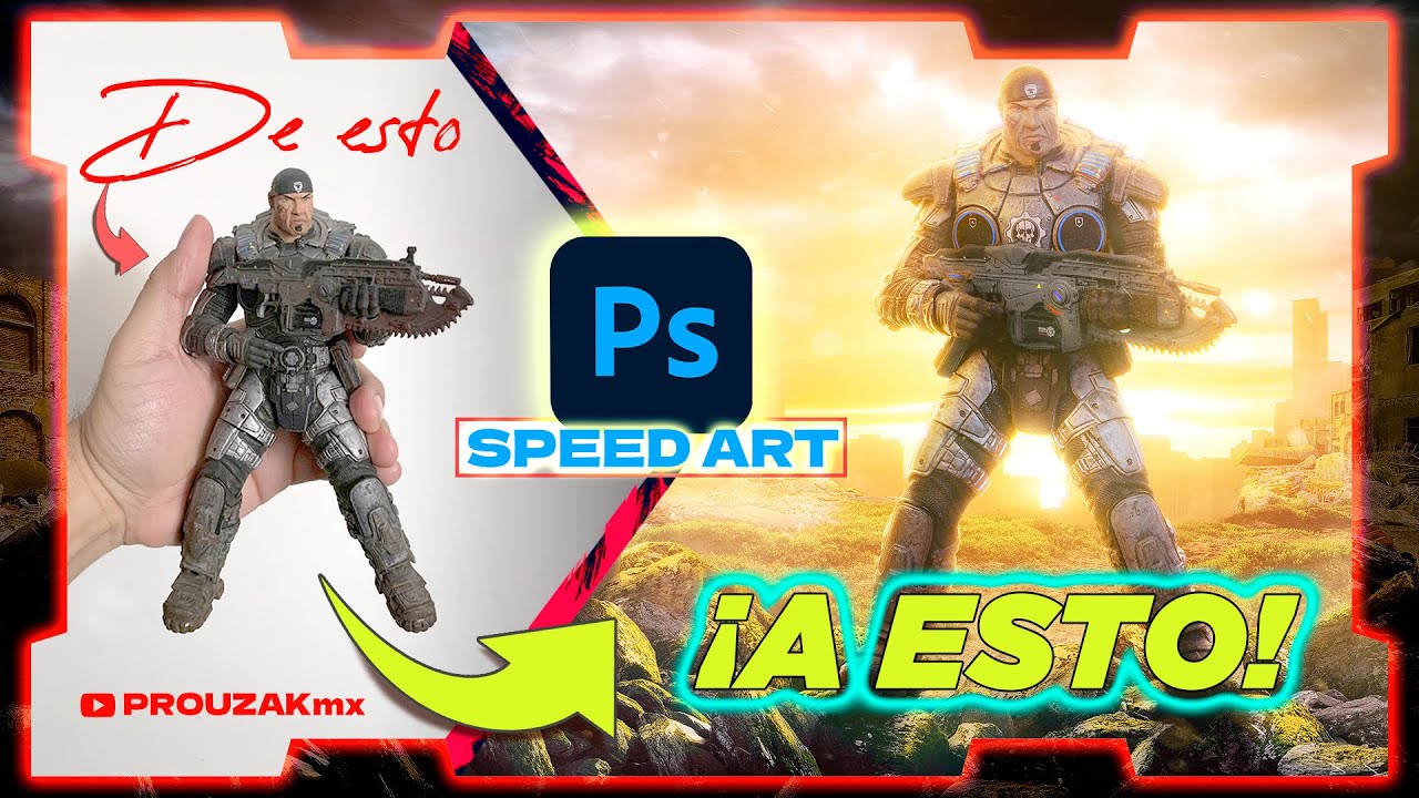 Speedart de Marcus Fenix basado en la figura de NECA de GEARS OF WAR