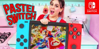 Queque de Nintendo Switch recubierto con fondant Queque de Nintendo Switch recubierto con fondant