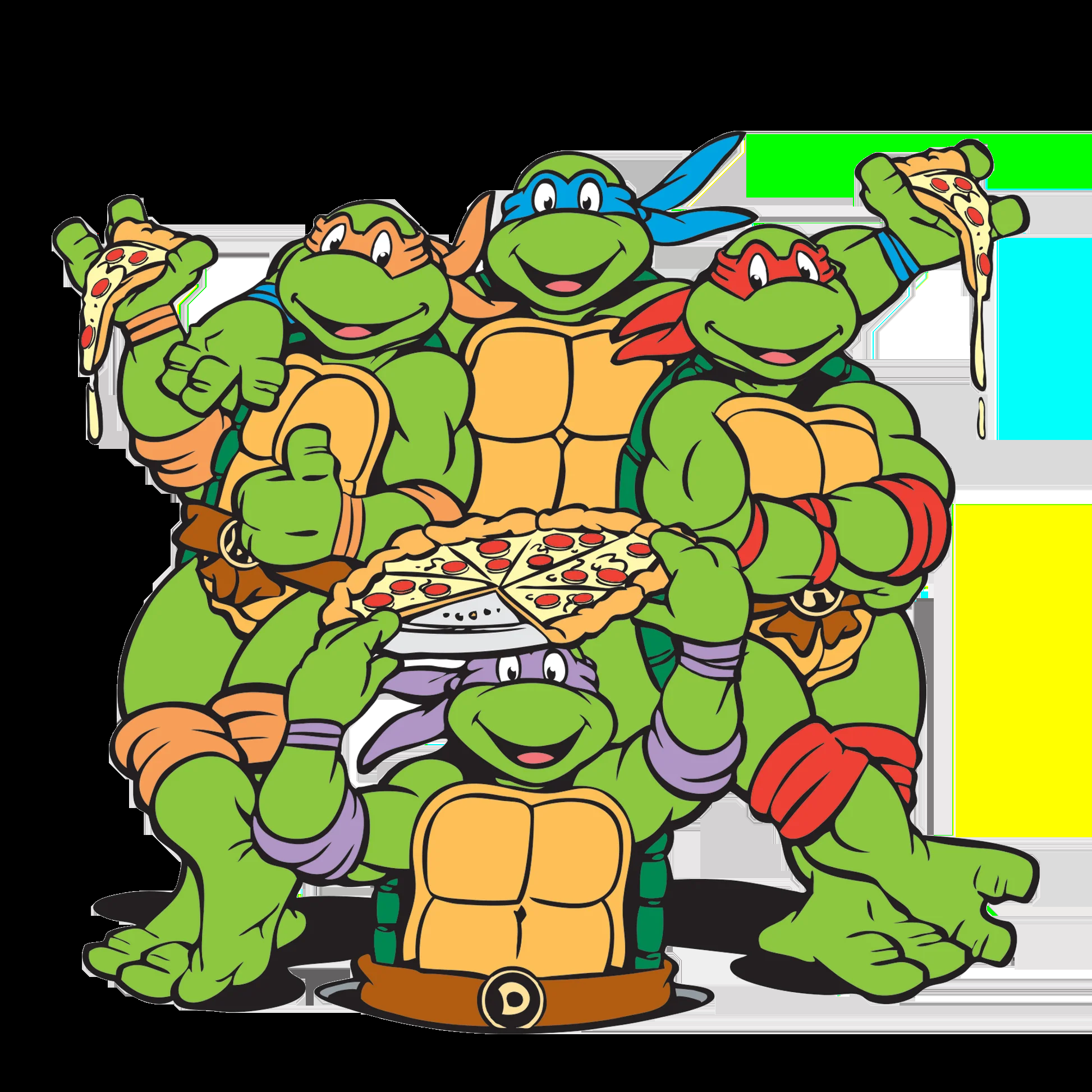 tortugas ninja comiendo pizza